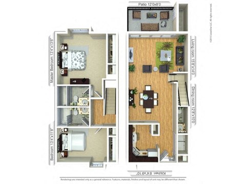 a floor plan of a two bedroom apartment
